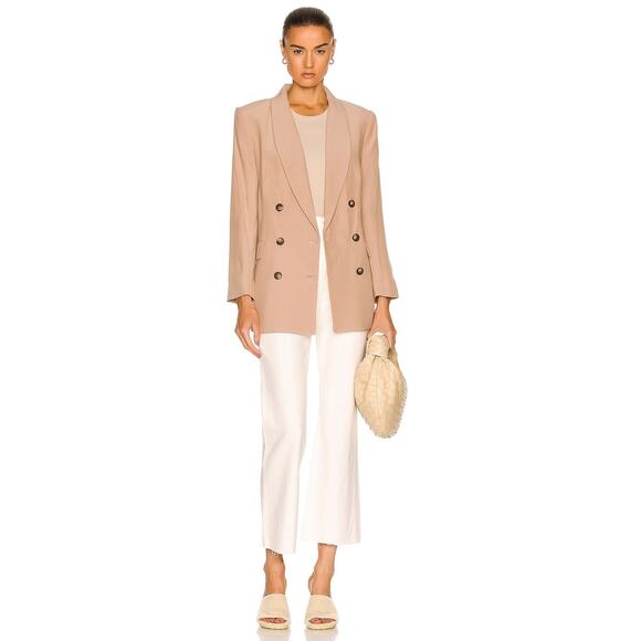 L'AGENCE Jayda Double Breasted Blazer in Cappuccino Size 0 - Picture 1 of 8